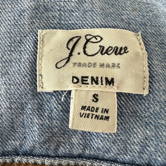 J. CREW Light Patriot Wash Blue Cotton Button Up Classic Denim Jean Jacket Sz S - Picture 8 of 11